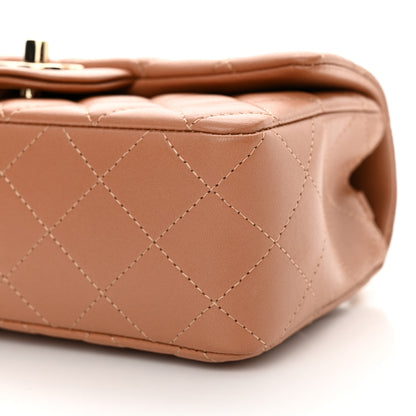 Chanel Lambskin Quilted Mini Rectangular Flap Brown 10 of 11