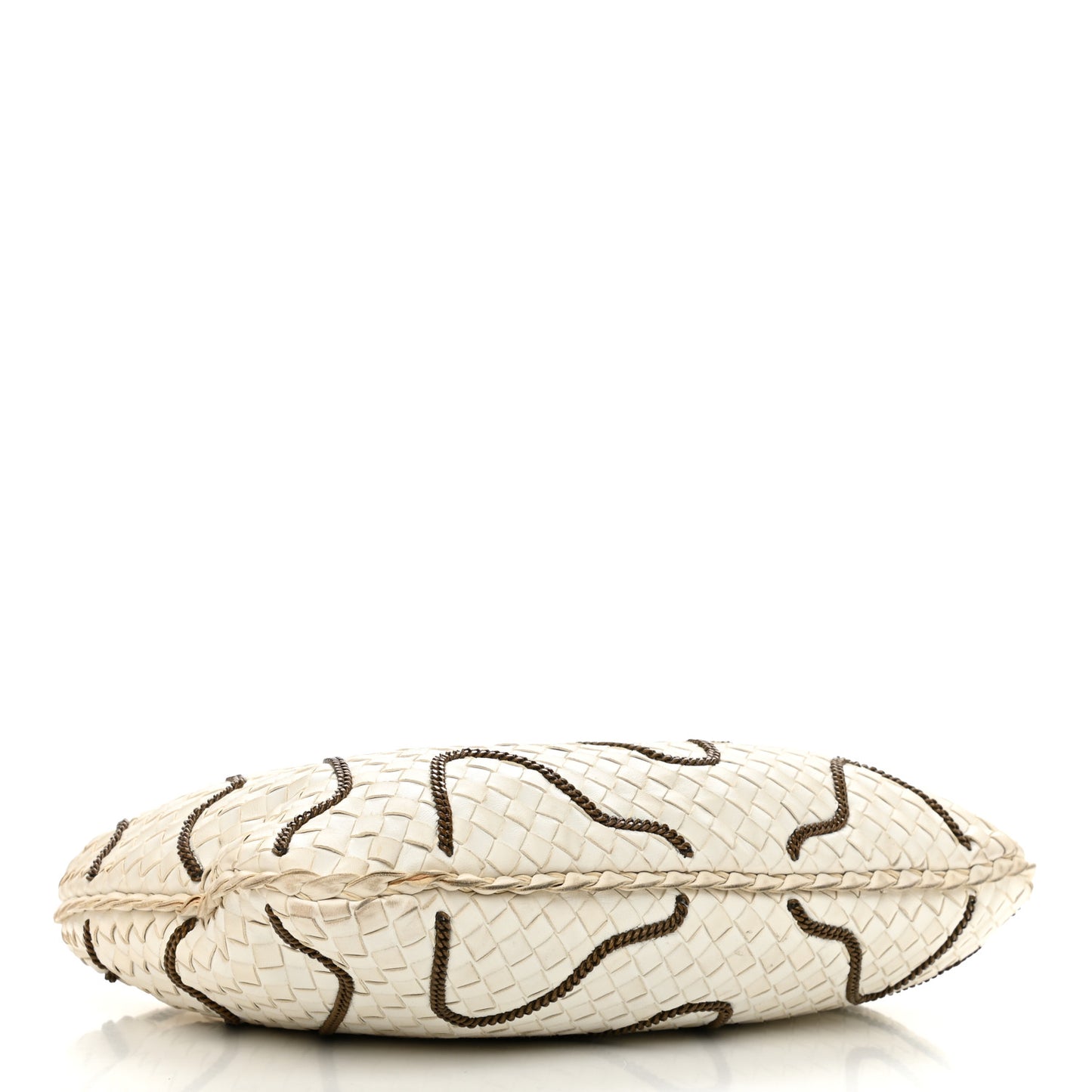 Nappa Intrecciato Medium Veneta Chain Hobo White