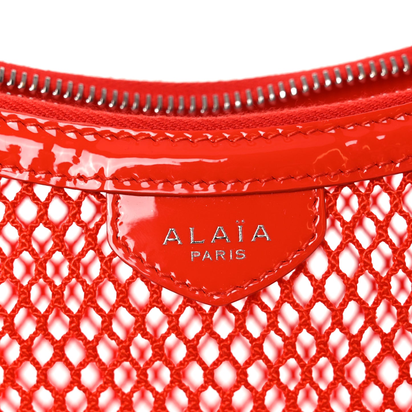 Net Patent Calfskin One Piece Demi Lune Orange