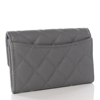 Chanel Caviar Quilted Flap Card Holder Wallet Dark Grey 2 of 7