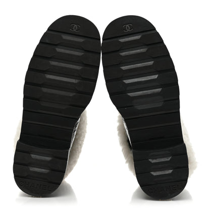 Chanel Lambskin Shearling Short Boots 40 Black 6 of 11