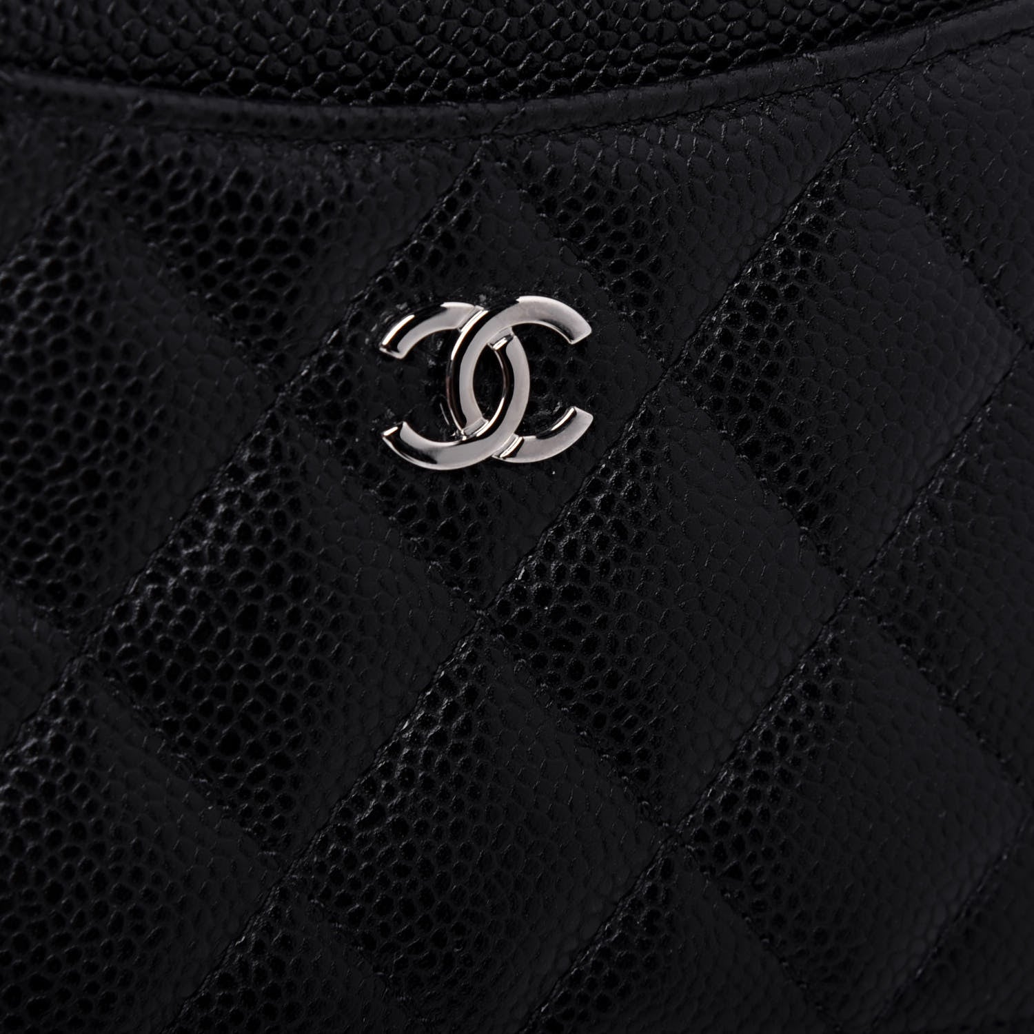 Chanel Caviar Quilted CC Zip Card Holder Black 12 of 13