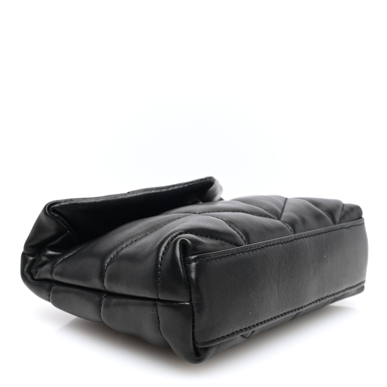 Saint Laurent Lambskin Monogram Loulou Puffer Pouch Clutch Black 5 of 10