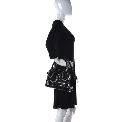 Burberry Patent Quilted Mini Manor Tote Black 2 of 12