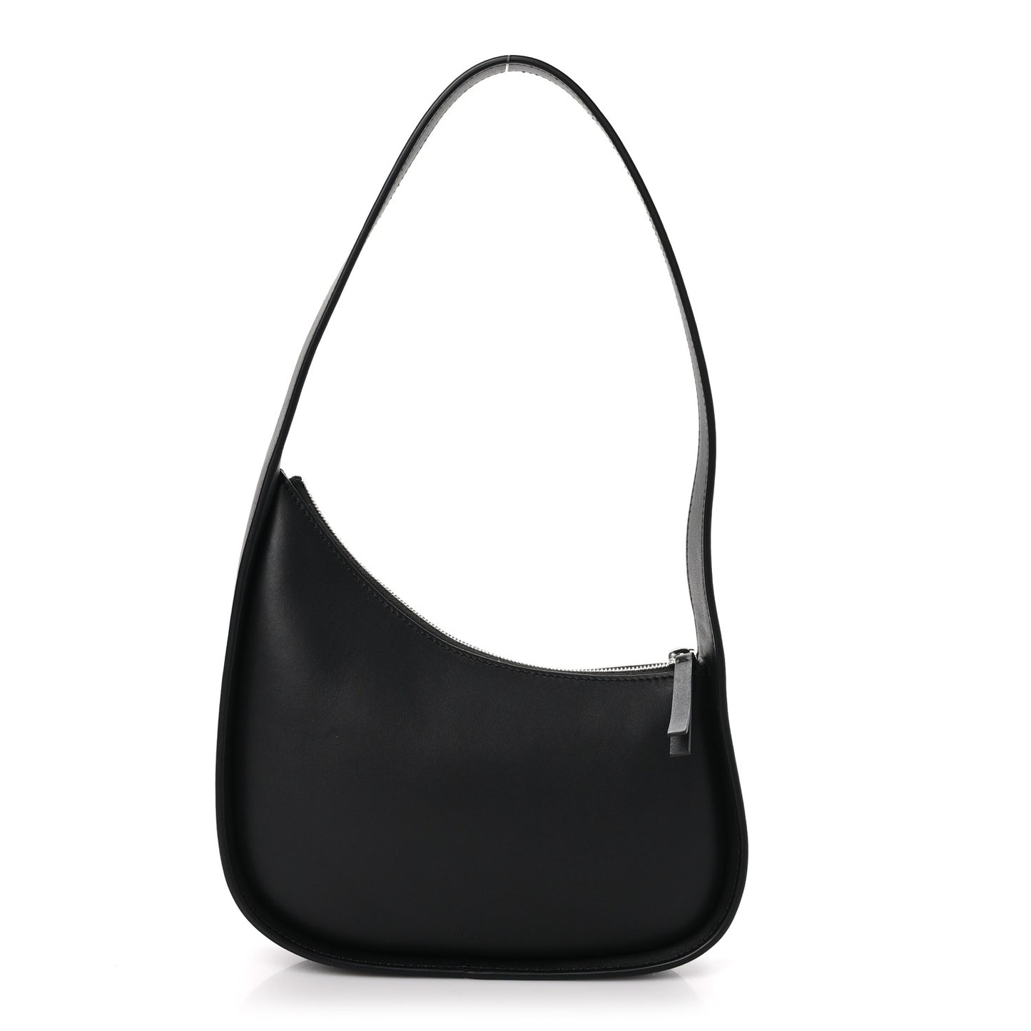Smooth Calfskin Half Moon Shoulder Bag Black