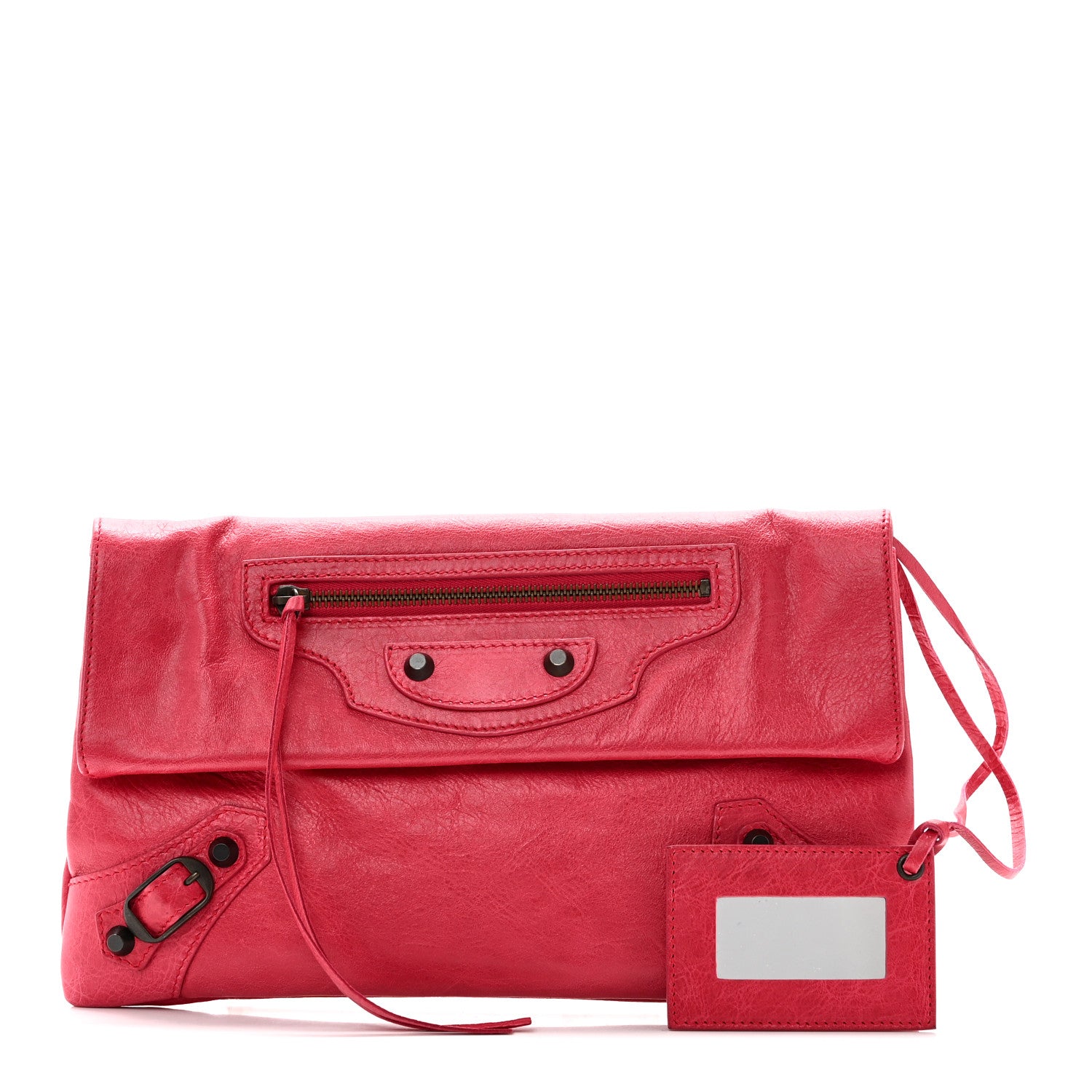 Balenciaga Agneau Classic Hardware Envelope Clutch Rose Thulian 3 of 11
