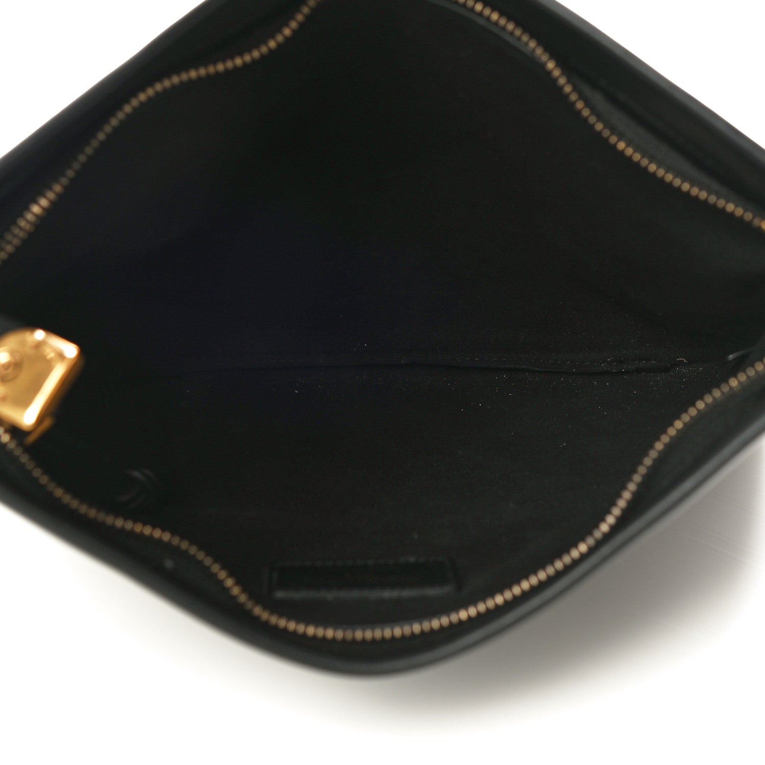 Christian Dior Calfskin Embossed Logo Zip Clutch Black 5 of 11