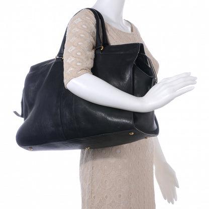 Saint Laurent Leather Large Cabas Chyc Black 2 of 7