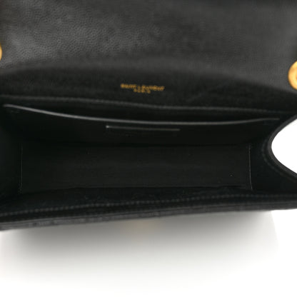 Saint Laurent Grain De Poudre Textured Mixed Matelasse Triquilt Medium Monogram Satchel Black 5 of 10