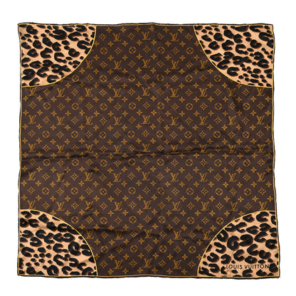 Louis Vuitton Silk Leopard Monogram Square Scarf 1 of 4