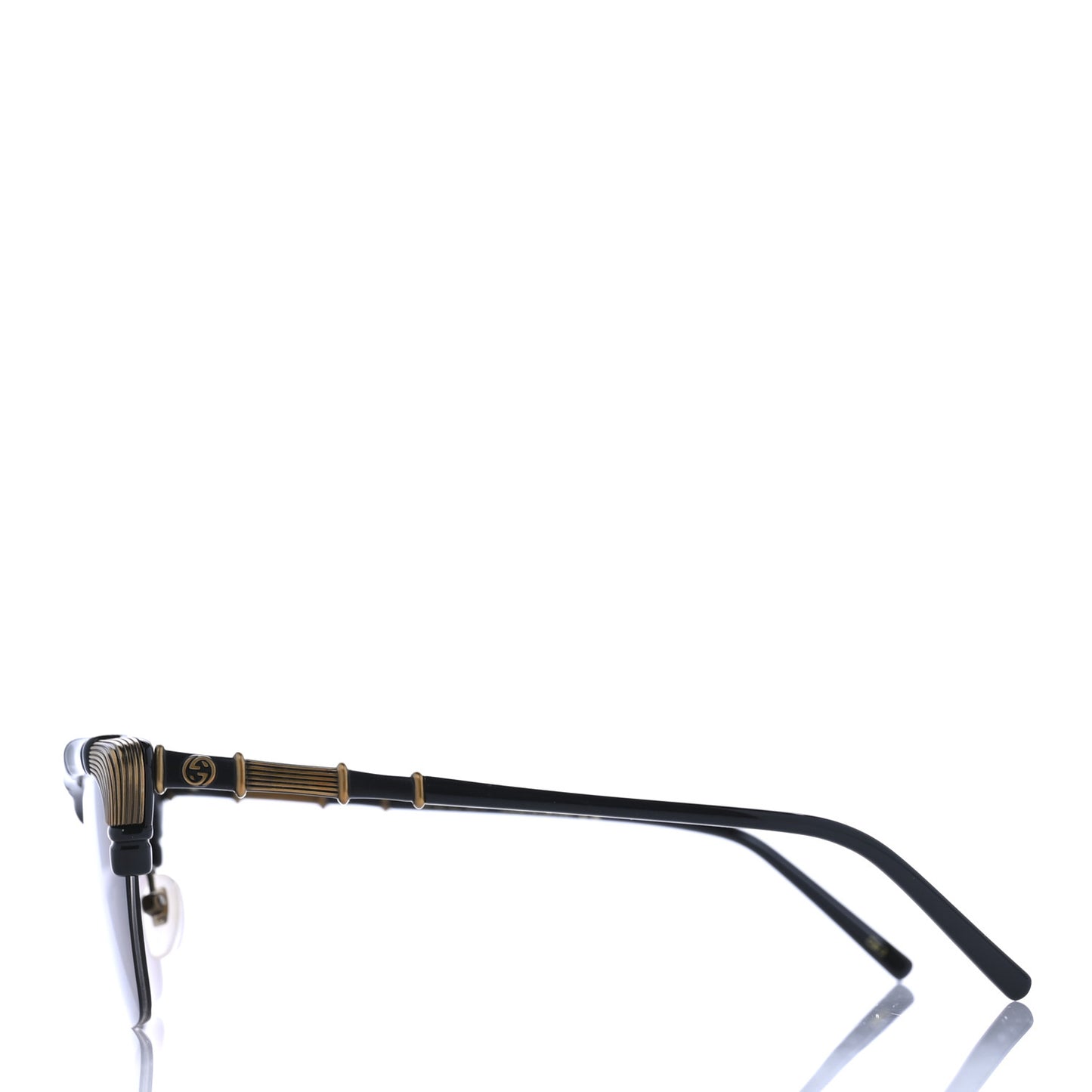 Acetate Metal Bamboo Sunglasses GG660S Black Brown