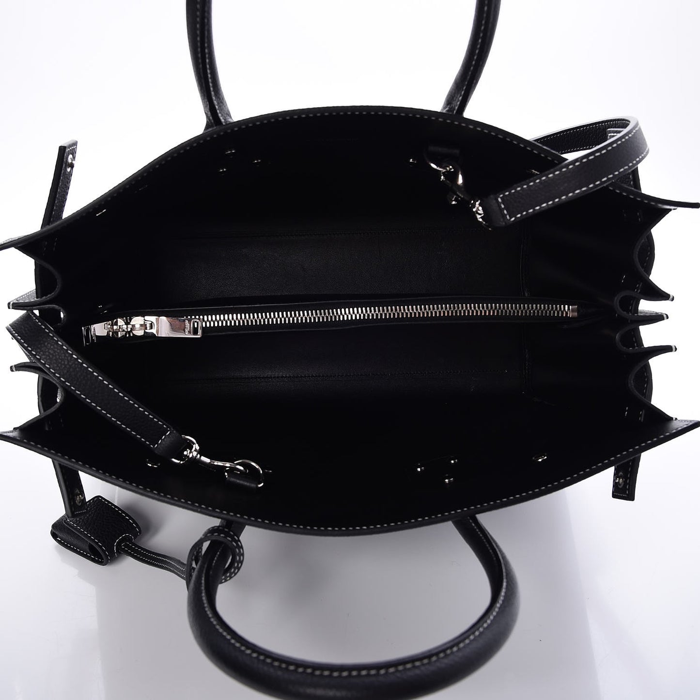 Grained Calfskin Small Sac De Jour Black