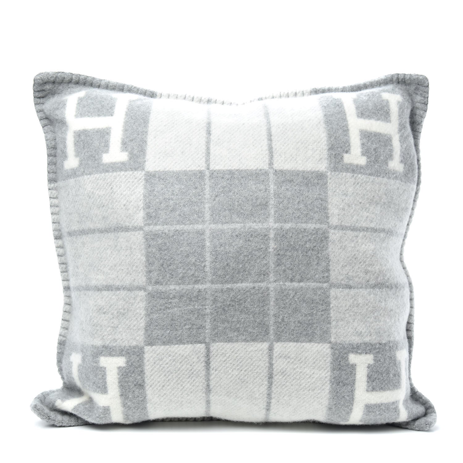 Hermes Wool Cashmere Avalon III Pillow PM Ecru Gris Clair 1 of 3