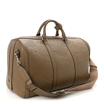 Gucci Piuma Calfskin Jumbo GG Embossed Large Duffle Bag Good Taupe 2 of 8