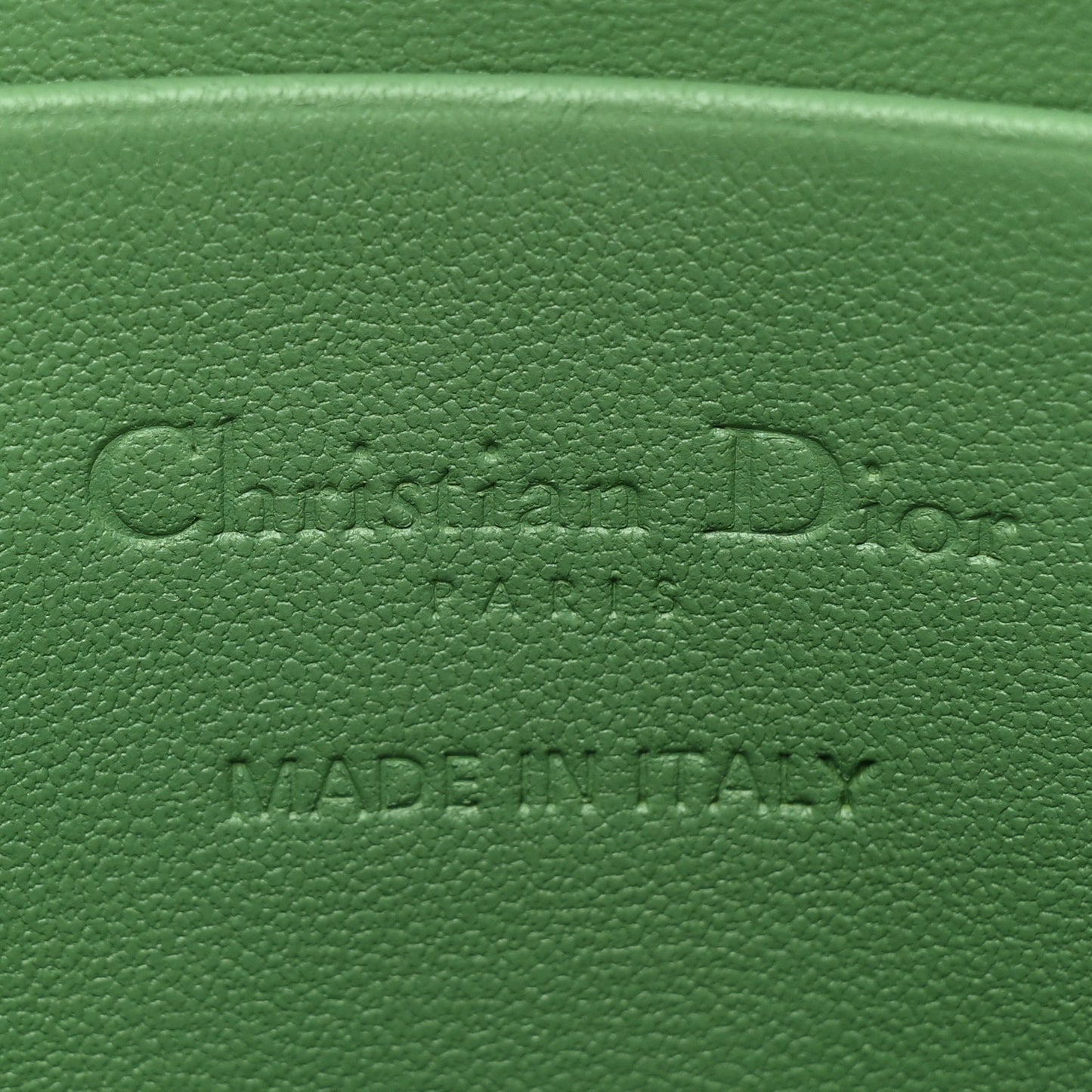 Lambskin Cannage Lady Dior Phone Holder Green