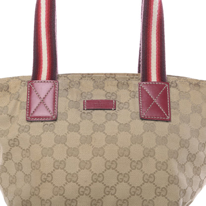 Gucci GG Monogram Small Web Handle Bucket Tote Beige 8 of 11