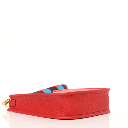 Hermes Taurillon Maurice Flipperball Sangle Evelyne TPM Rouge De Coeur Bleu Frida 4 of 11