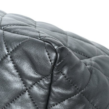 Chanel Metallic Lambskin Quilted Large Week End on Mars Tote Dark Grey 12 of 15