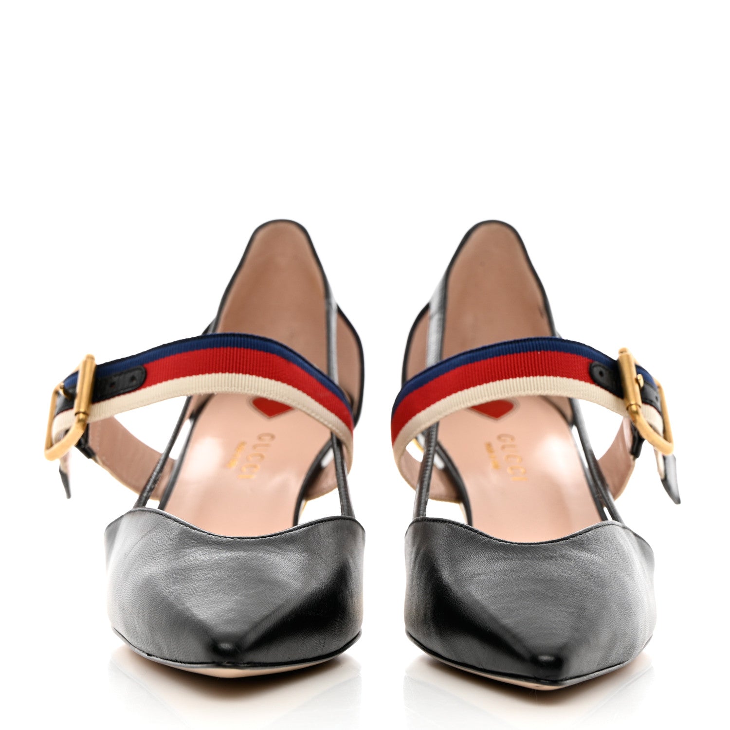 Gucci Malaga Kid Grosgrain Sylvie Web Bamboo Mules 36 Black 2 of 10