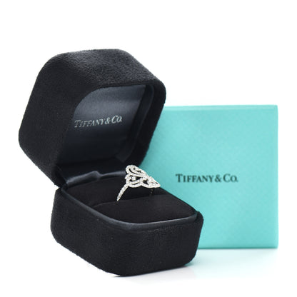 Tiffany Platinum Diamond Enchant Double Heart Ring 52 6 6 of 6
