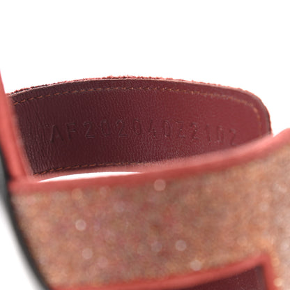 Hermes Satin Crystal Powder Oasis Sandals 39 Rouge Tomette 13 of 14