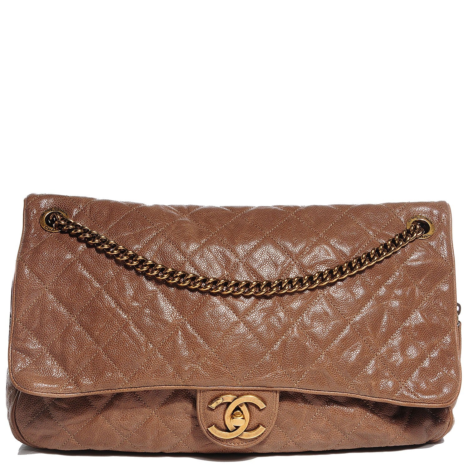 Chanel Crumpled Grained Calfskin Maxi Shiva Flap Beige 1 of 8