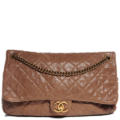 Chanel Crumpled Grained Calfskin Maxi Shiva Flap Beige 1 of 8
