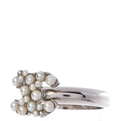 Chanel Pearl CC Ring 7 Silver 3 of 5