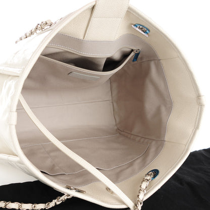 Chanel Glazed Calfskin Small Deauville Tote Ivory 5 of 7