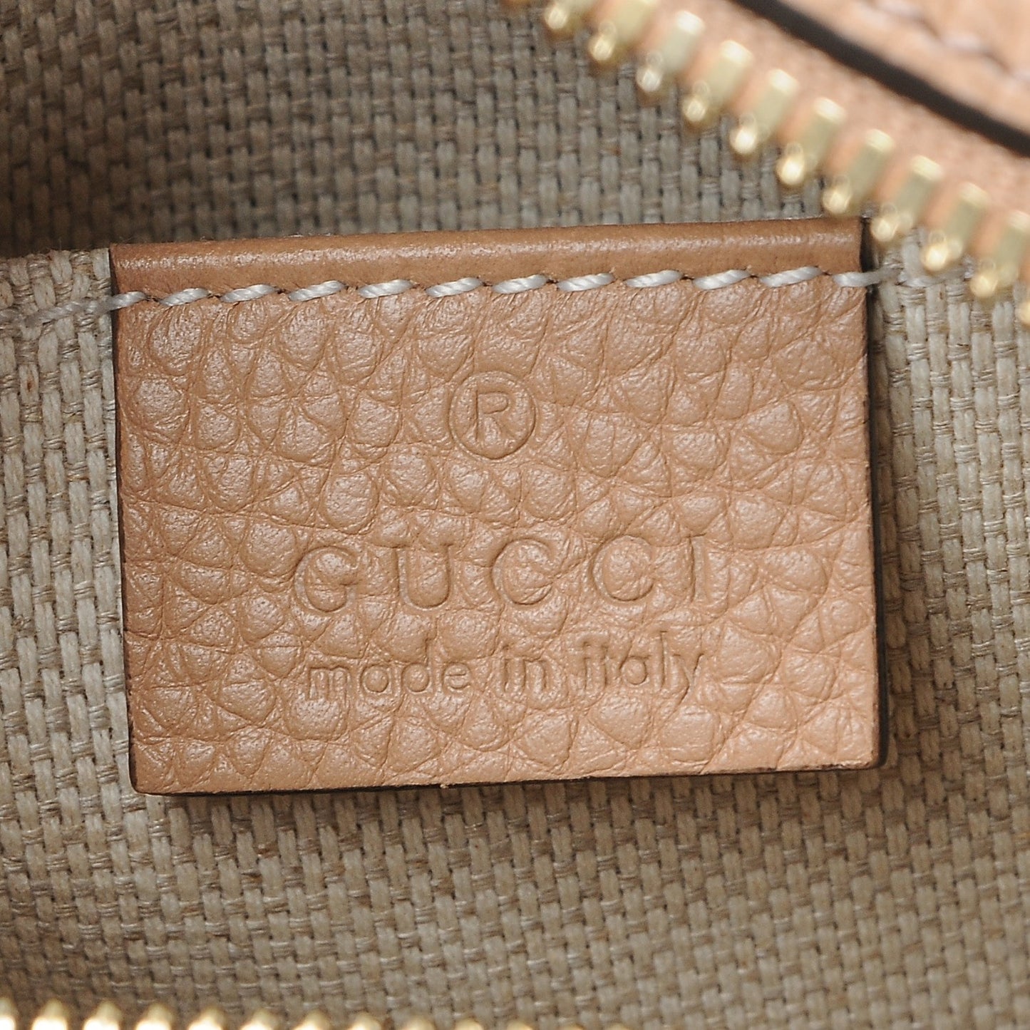 Pebbled Calfskin Small Soho Disco Bag Camelia