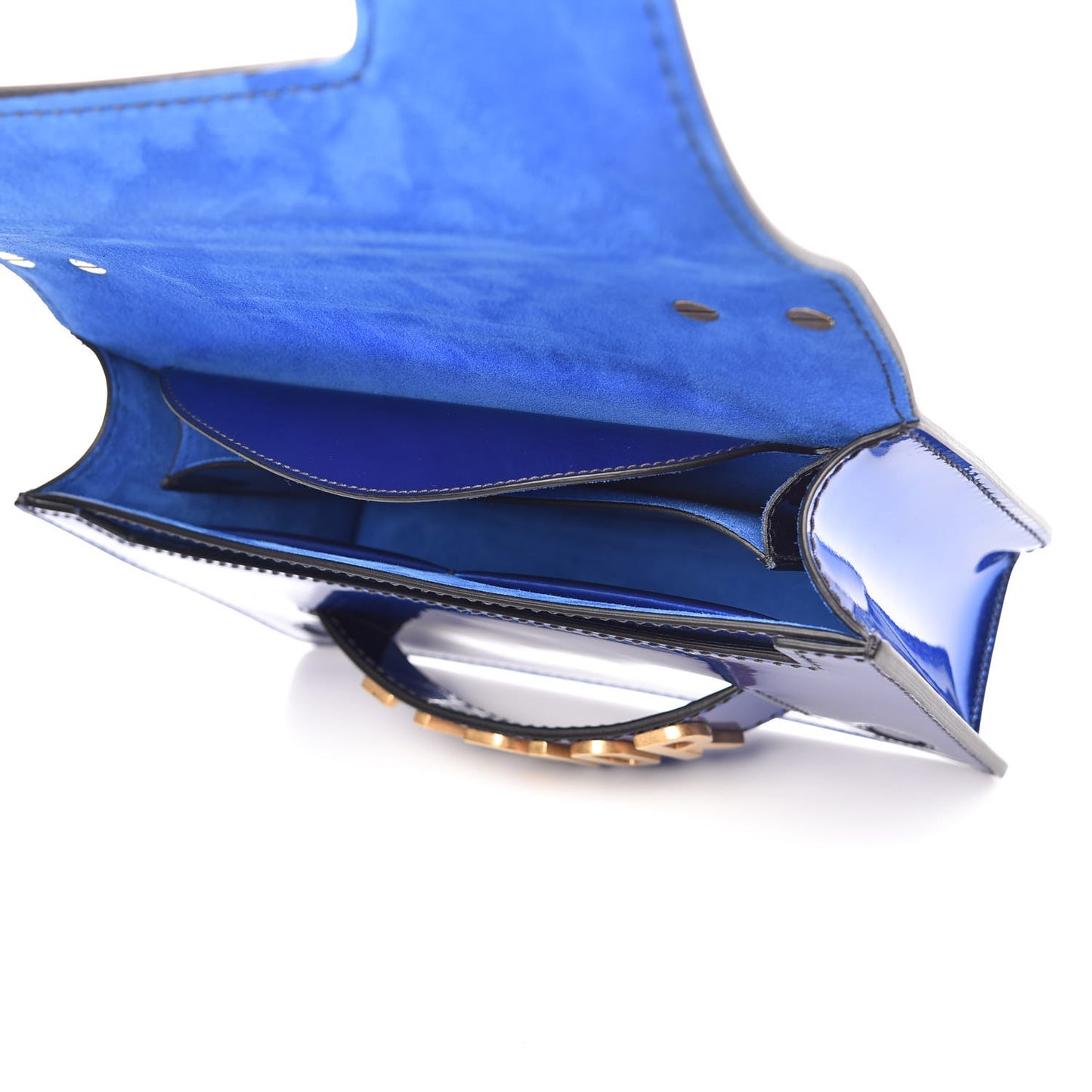 Metallic Calfskin J'Adior Chain Flap Bag Blue