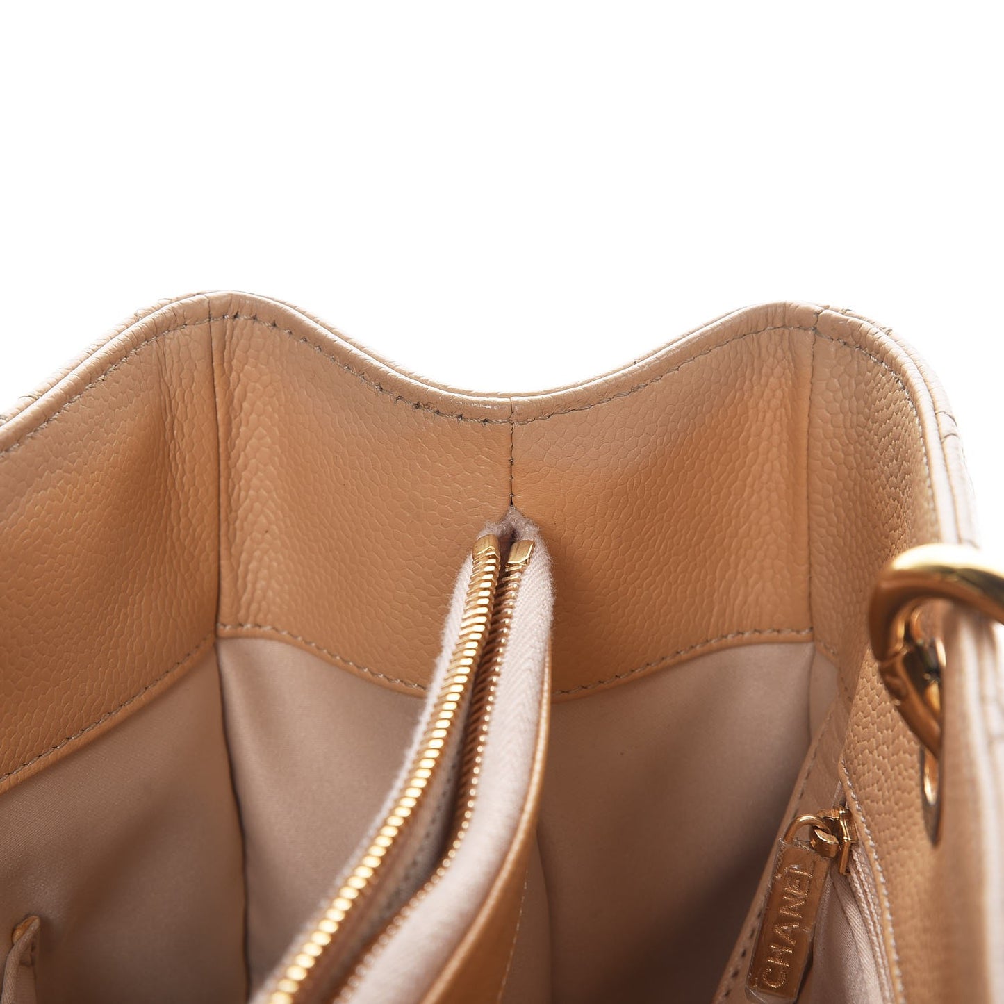 Caviar Quilted Grand Shopping Tote GST Beige Clair
