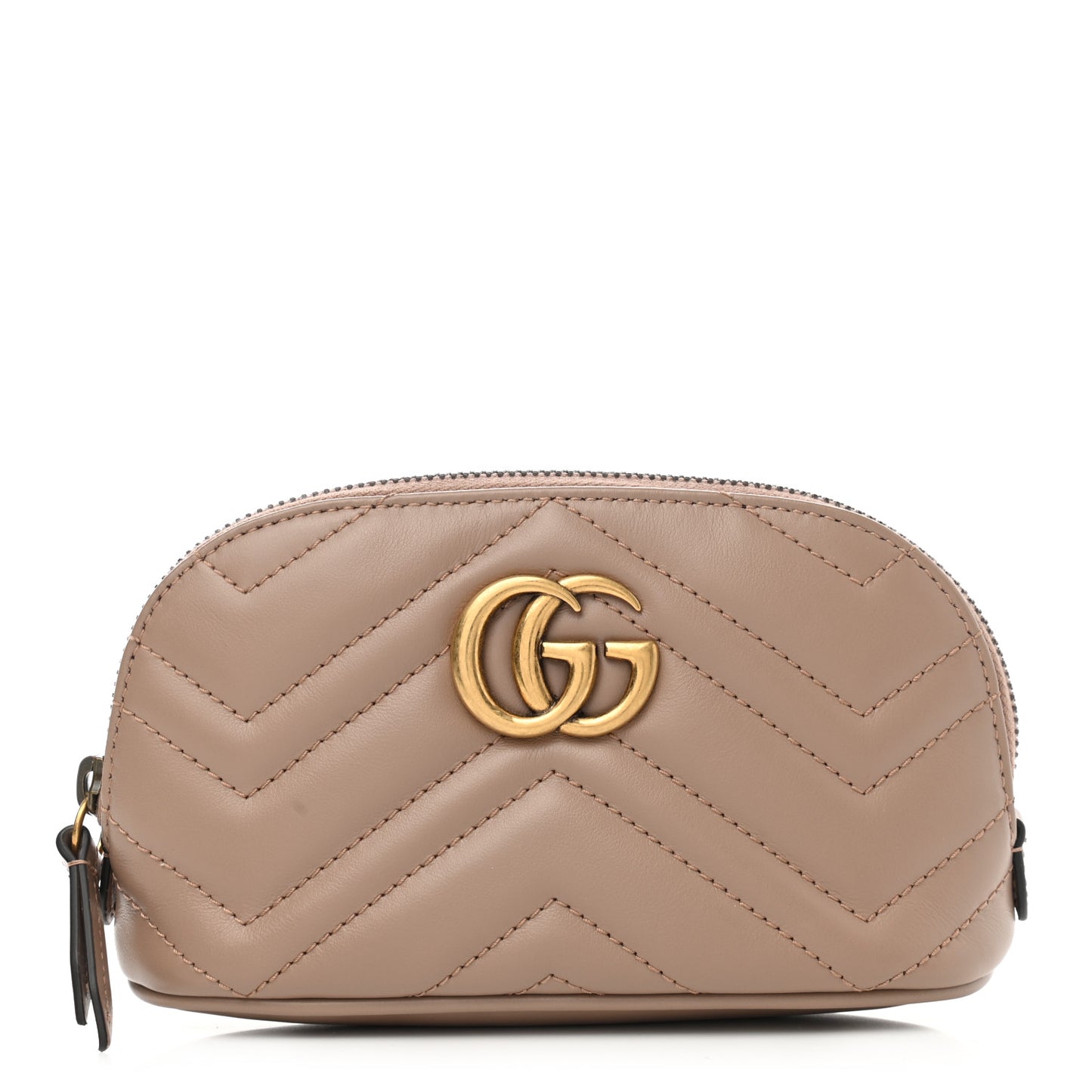 Calfskin Matelasse GG Marmont Pouch Cosmetic Case Porcelain Rose