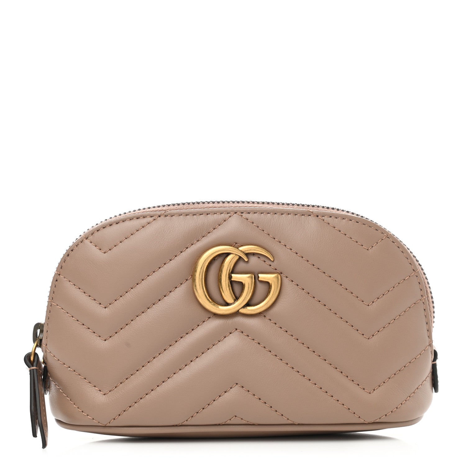 Gucci Calfskin Matelasse GG Marmont Pouch Cosmetic Case Porcelain Rose 1 of 7