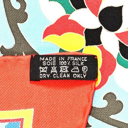 Hermes Silk Collections Imperiales Scarf 90 Rouge Bleu Jaune 3 of 3
