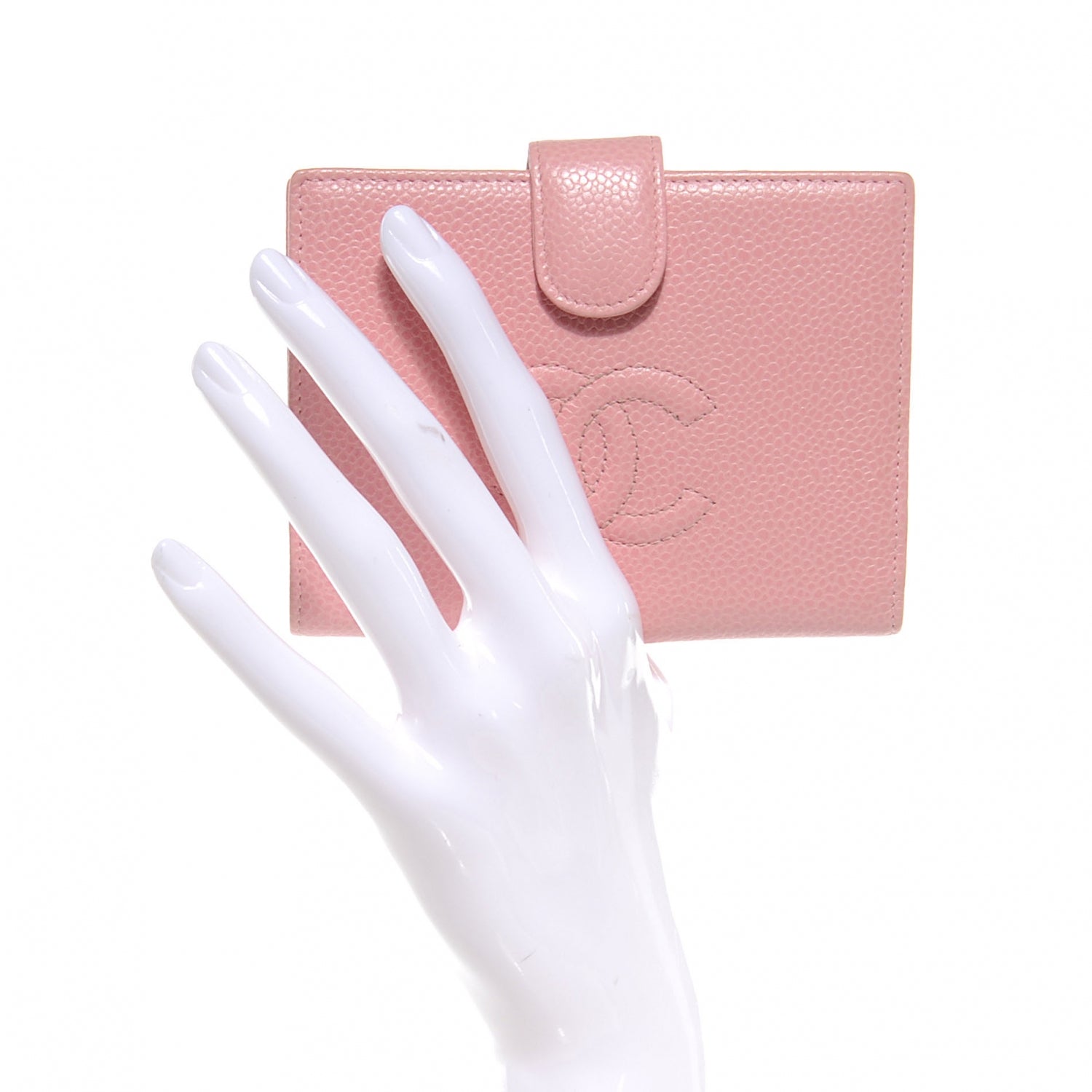 Chanel Caviar CC French Wallet Pink 2 of 8