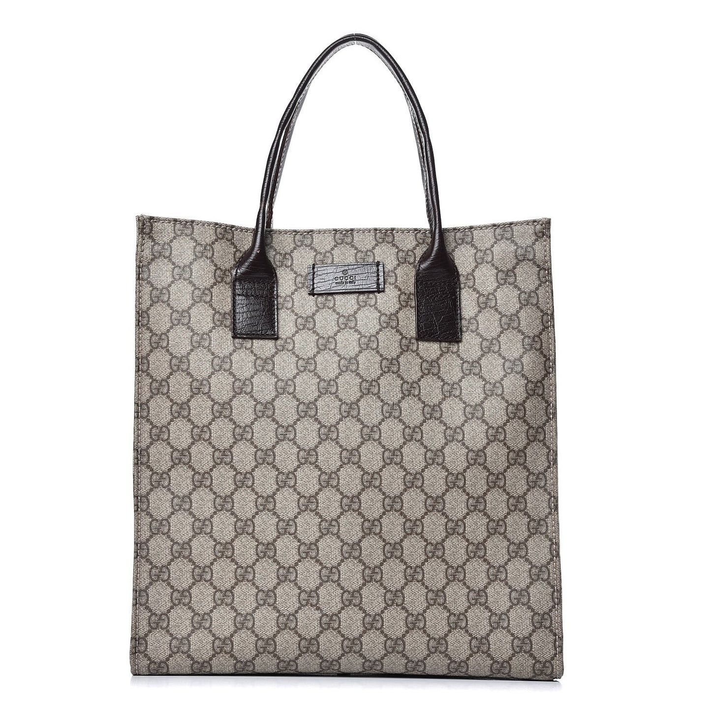 GG Plus Monogram Small Vertical Tote Dark Brown