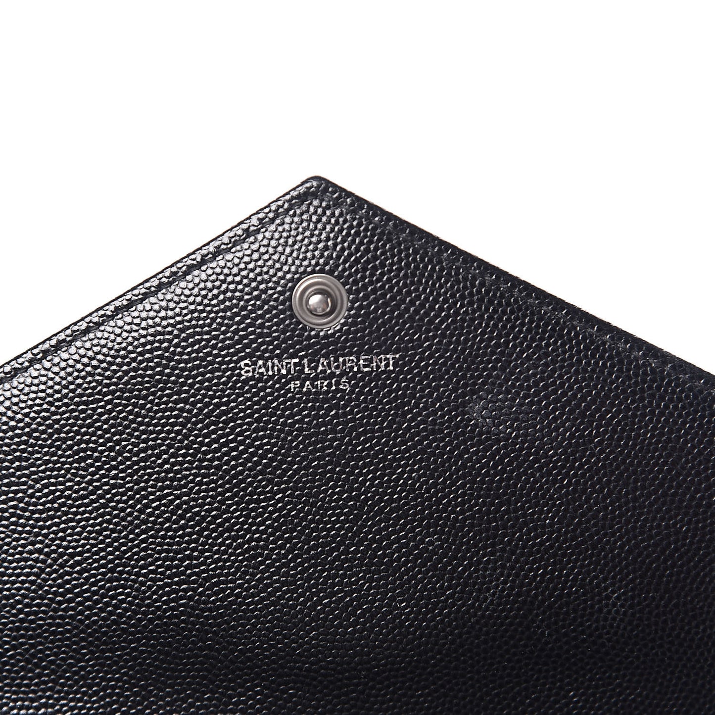 Grain De Poudre Matelasse Chevron Monogram Chain Wallet Black