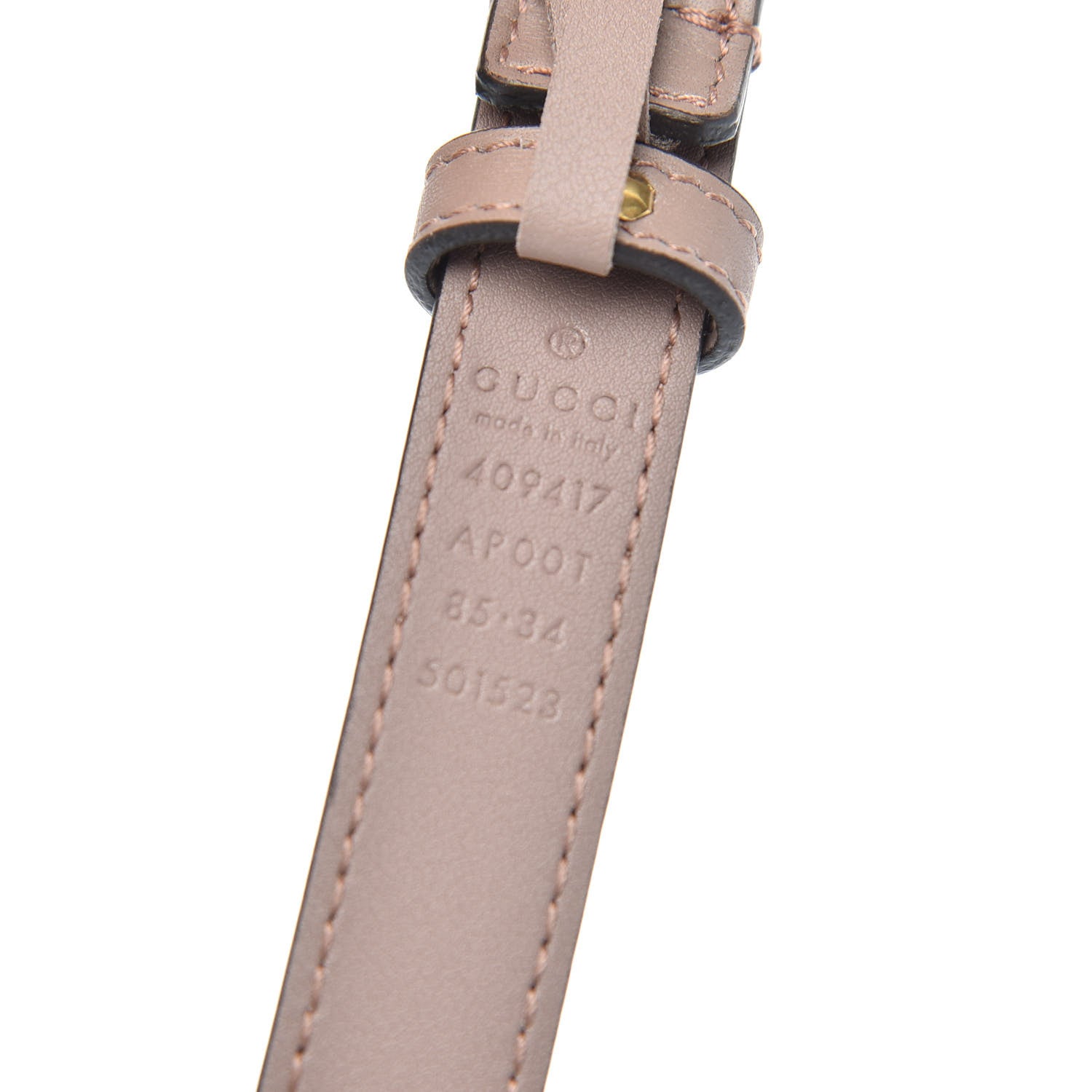 Gucci Calfskin Double G 20mm Belt 85 34 Porcelain Rose 3 of 5