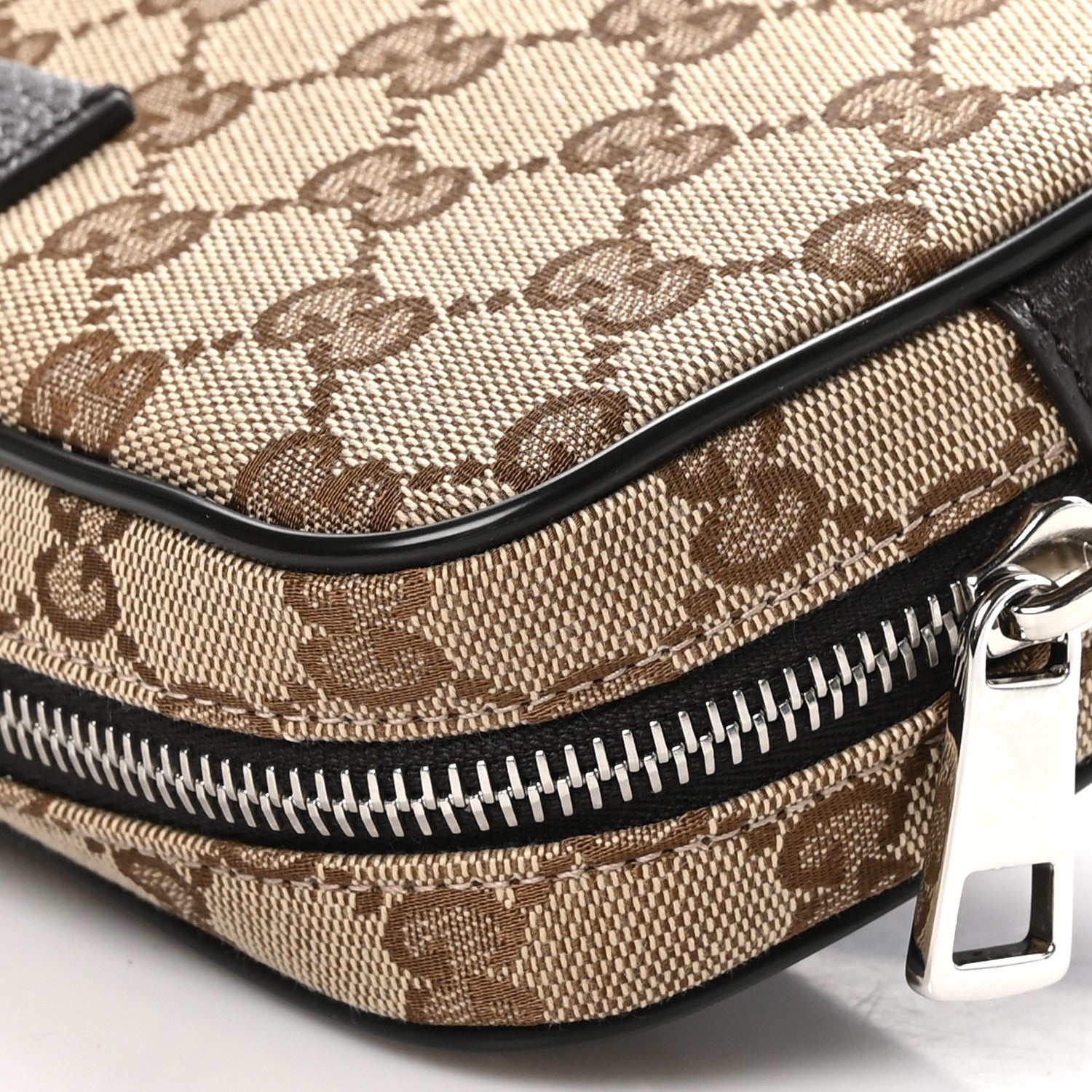 Gucci Monogram Dollar Calfskin Belt Bag Beige Ebony Testa di Moro Marrone Scuro 10 of 11
