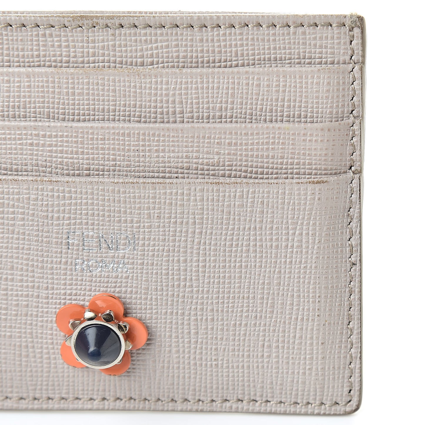 Vitello Elite Flowerland Card Holder Grigio Polvere