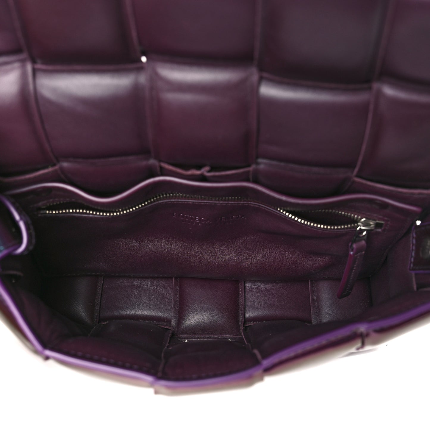 Glossy Nail Polish Nappa Maxi Intreccio Padded Cassette Crossbody Bag Holographic