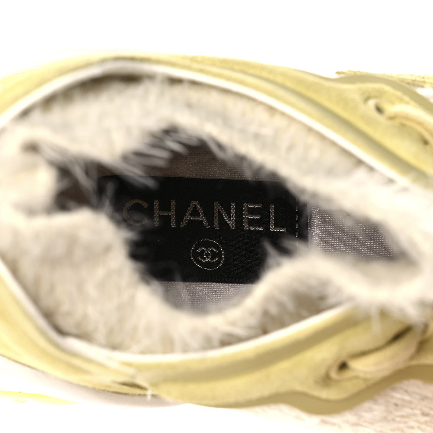 Chanel Suede Calfskin Stretch Fabric CC Sneakers 38 Yellow 6 of 6