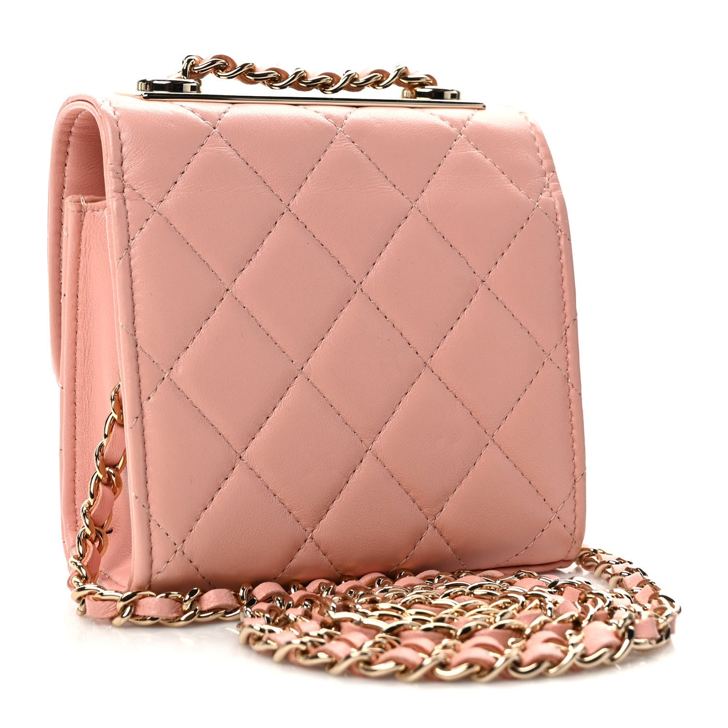 Chanel Lambskin Quilted Mini Trendy CC Chain Wallet Pink 3 of 10