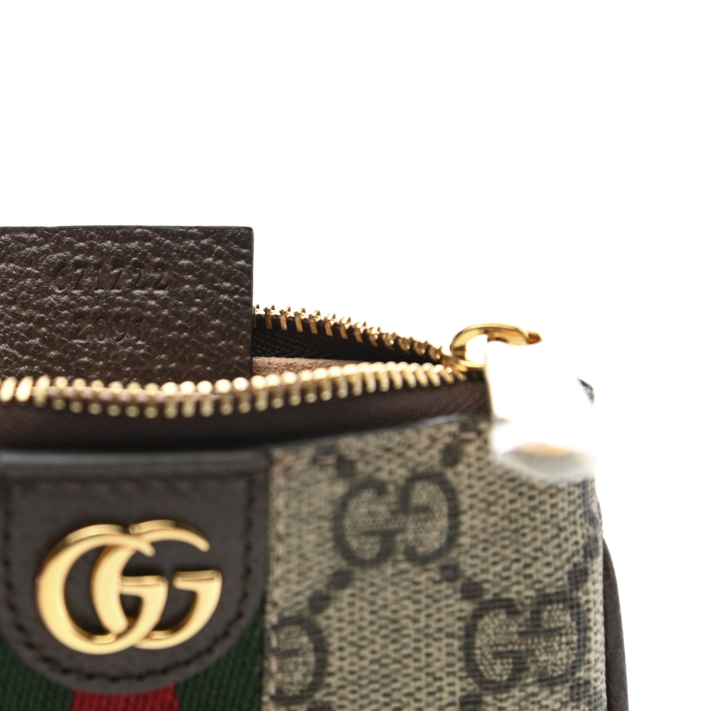 GG Supreme Monogram Web Ophidia Key Case Beige New Acero