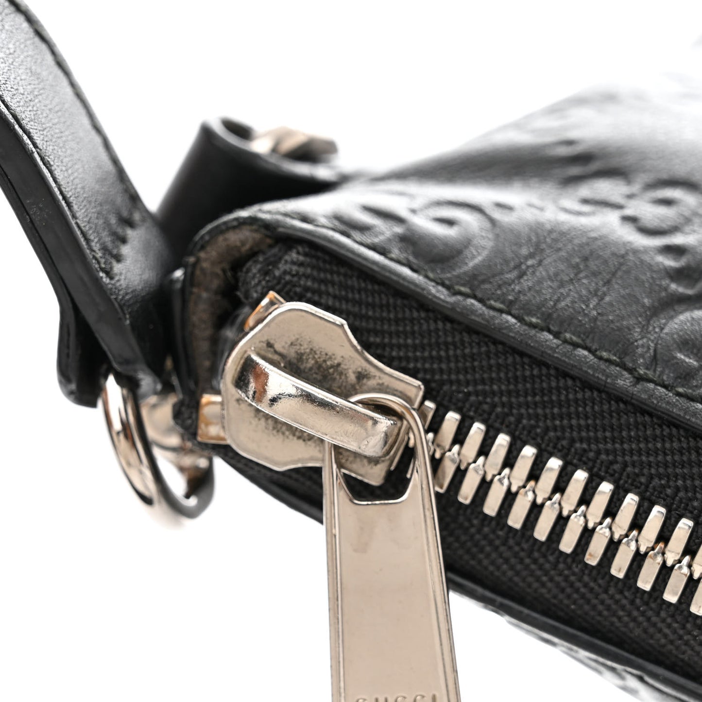 Guccissima Medium Flat Messenger Bag Black