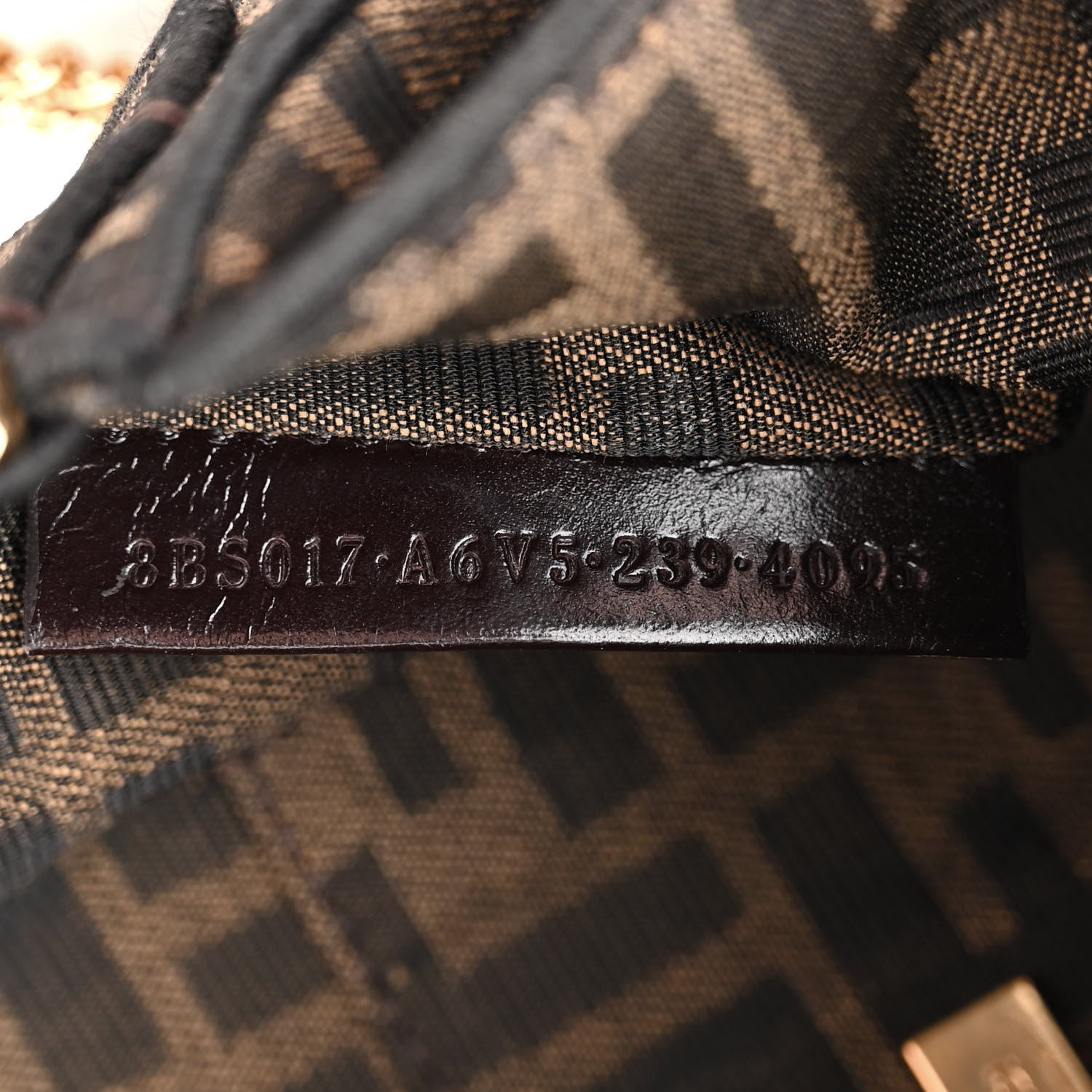 Fendi Fabric Jacquard FF 1974 Mini Baguette Tobacco Moro Black 8 of 14