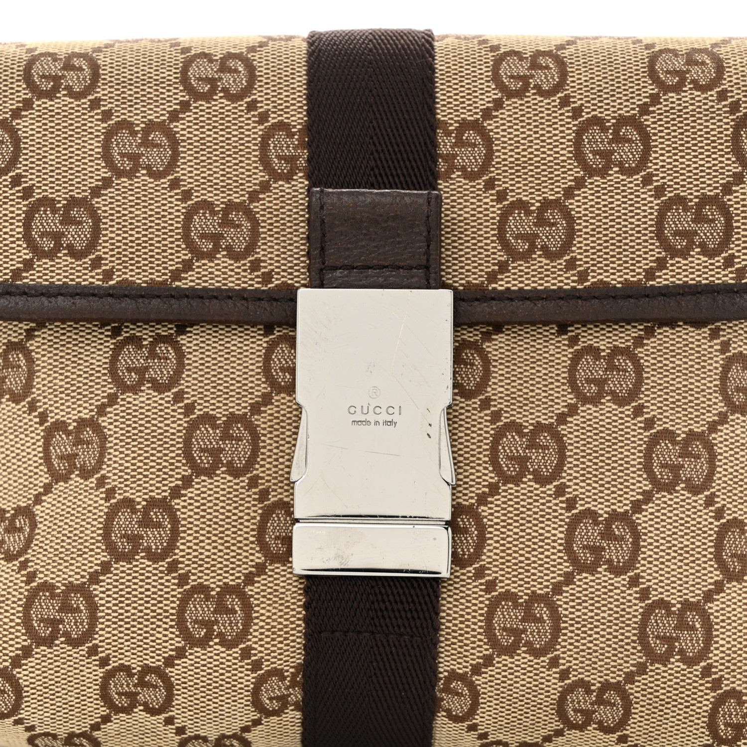Gucci Monogram Waist Pouch Bag Dark Brown 8 of 11