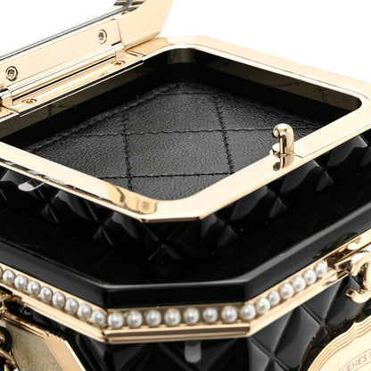 Chanel Resin Pearl Enamel Tea Box Minaudiere Black Gold 11 of 12
