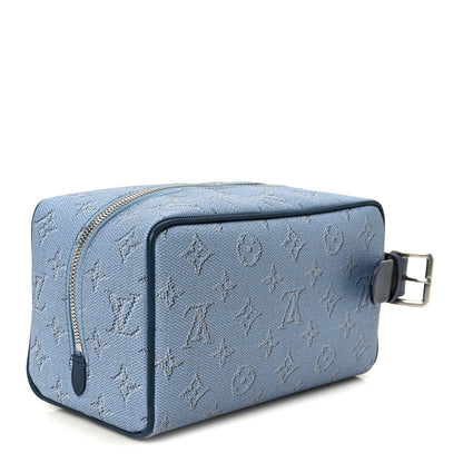 Louis Vuitton Monogram Heritage Locker Dopp Kit Toilet Pouch Blue 3 of 7